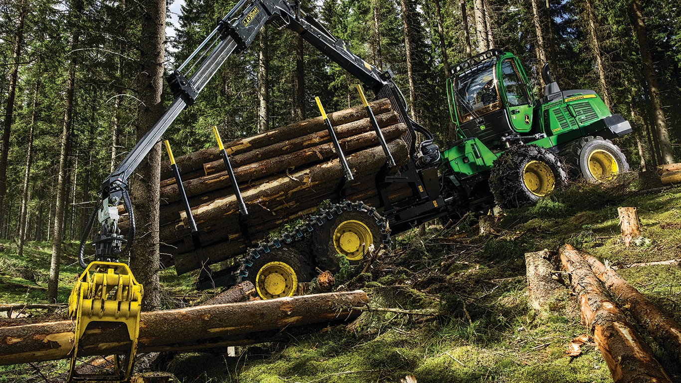 A 18.1-metric ton 1210G at work in the forest