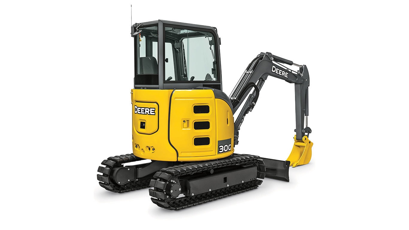 30G Compact Excavator with white background.