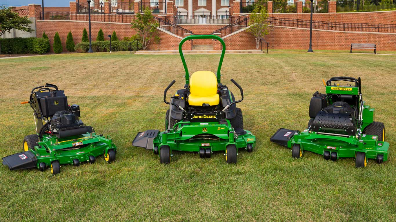 group shot of commercial mowers