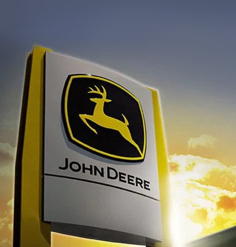 A John Deere distributor sign