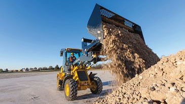 Rollout bucket attachment on Compact Wheel Loader