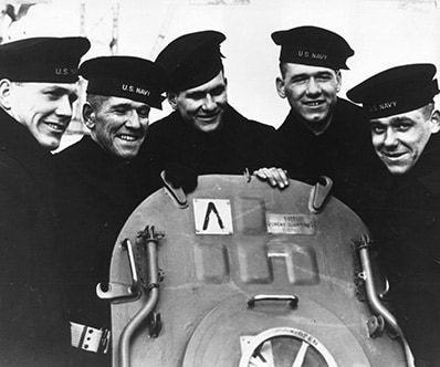 Historic photo of the five Sullivan brothers